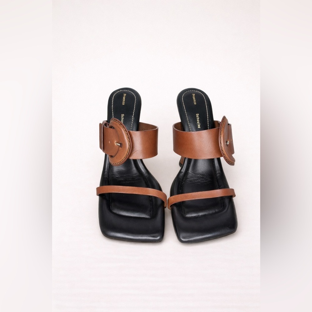 Proenza Schouler Black and Tan Mules